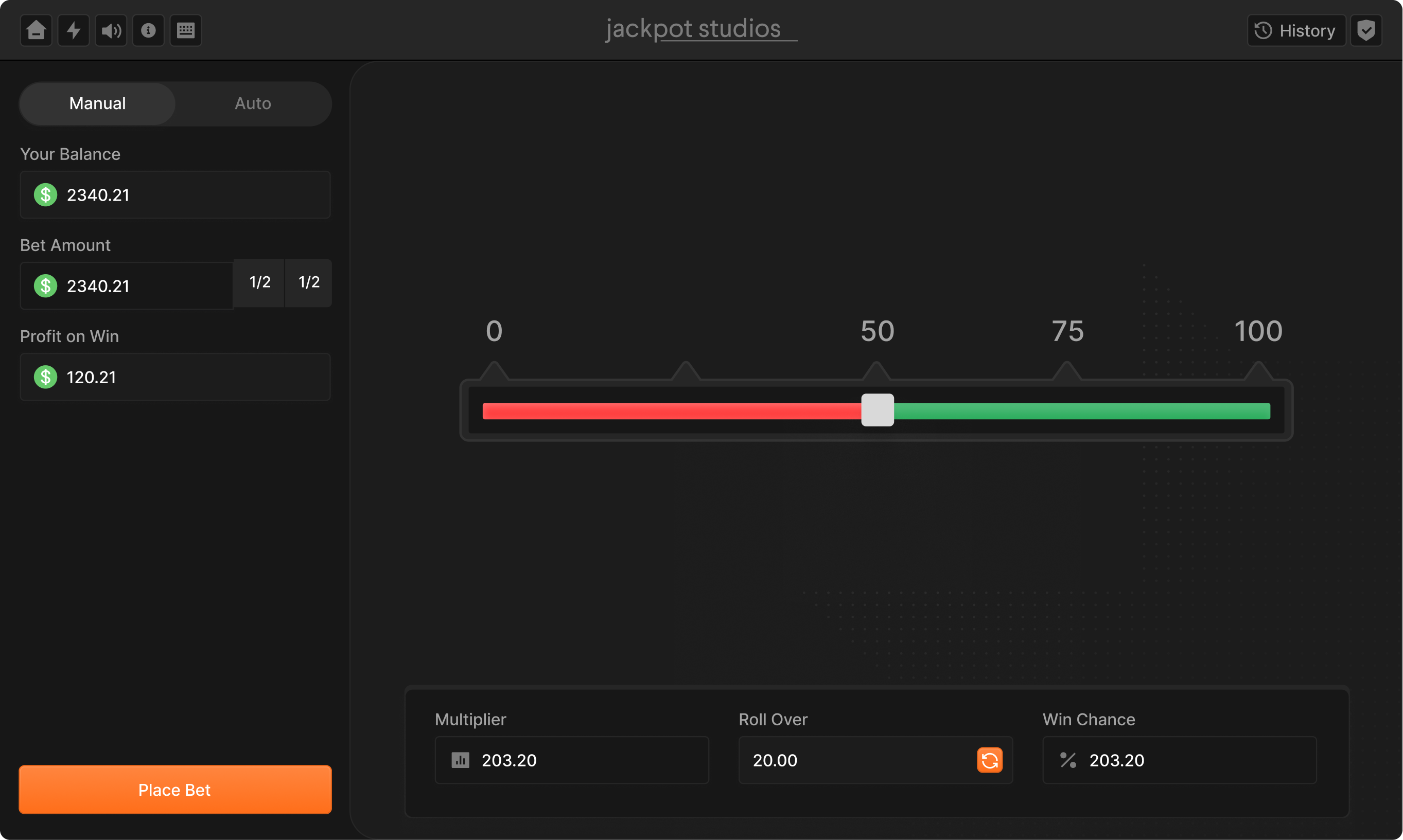 Dice game screenshot