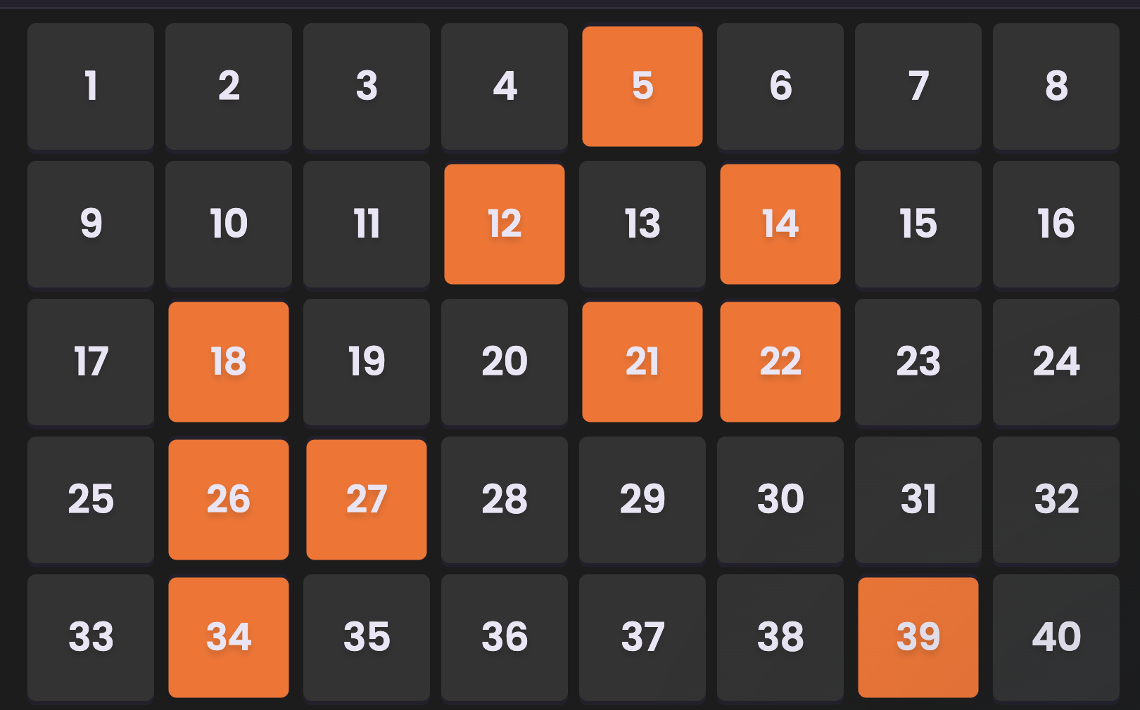 Keno game screenshot